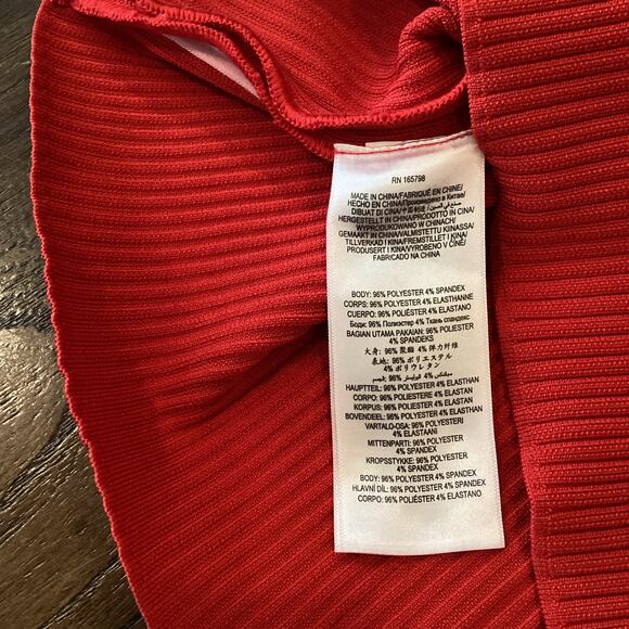 Revolve Herve By Herve Léger High Neck halter Bandage mini Dress red cardinal L - Picture 7 of 12